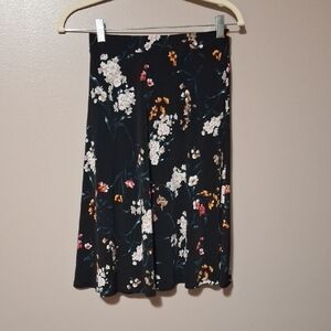 Floral Black Skirt